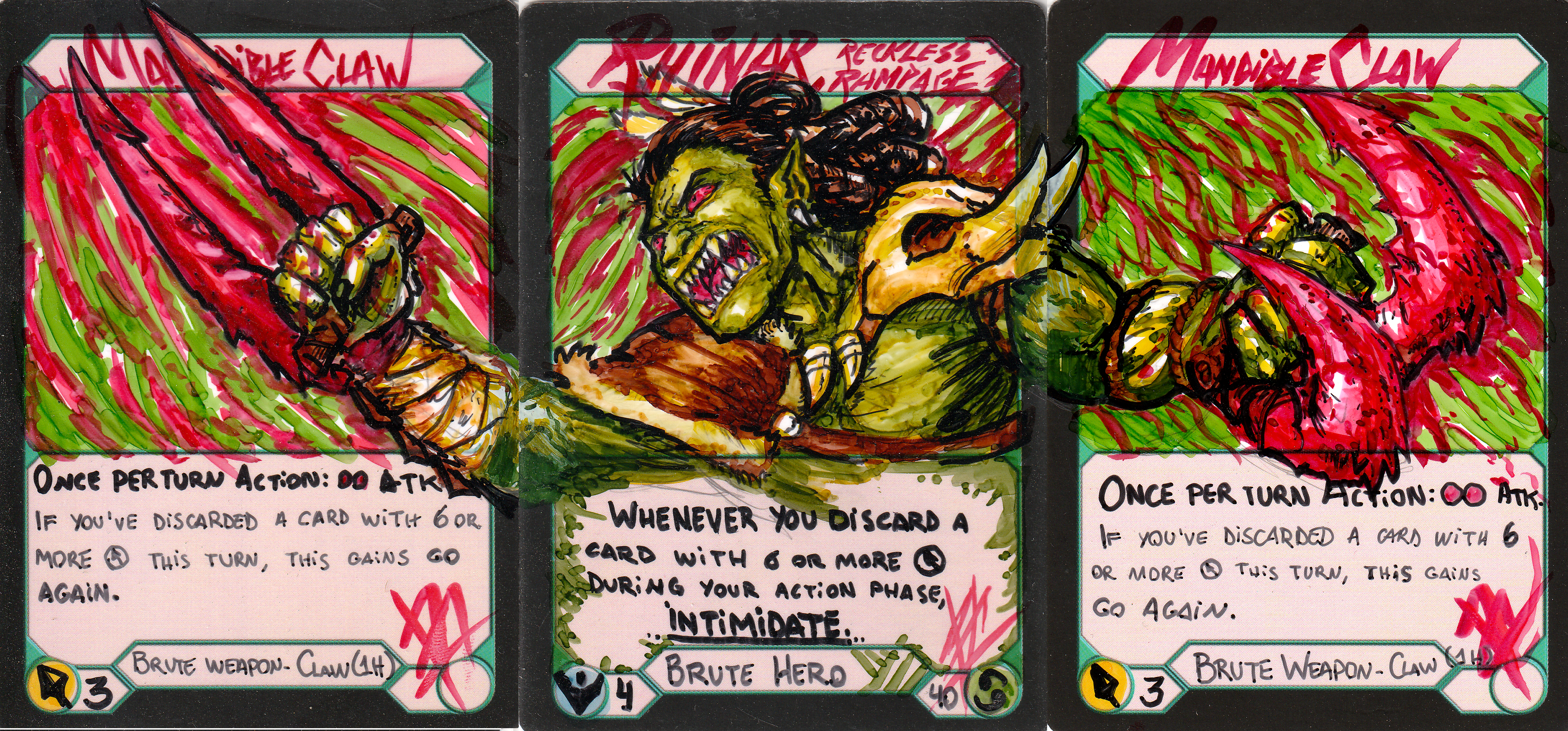 Rhinar, Reckless Rampage + Mandible Claw (R+L)